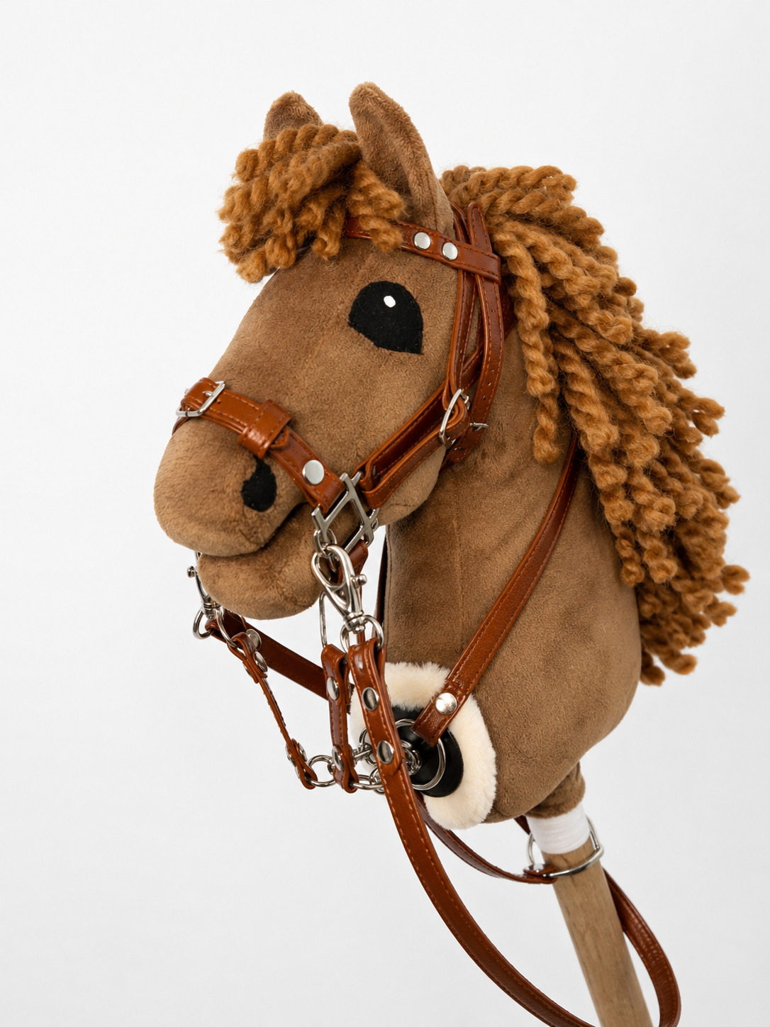 Baby Hobby Horse Realistic Chestnut with brown thick mane. A5 super-mini size.