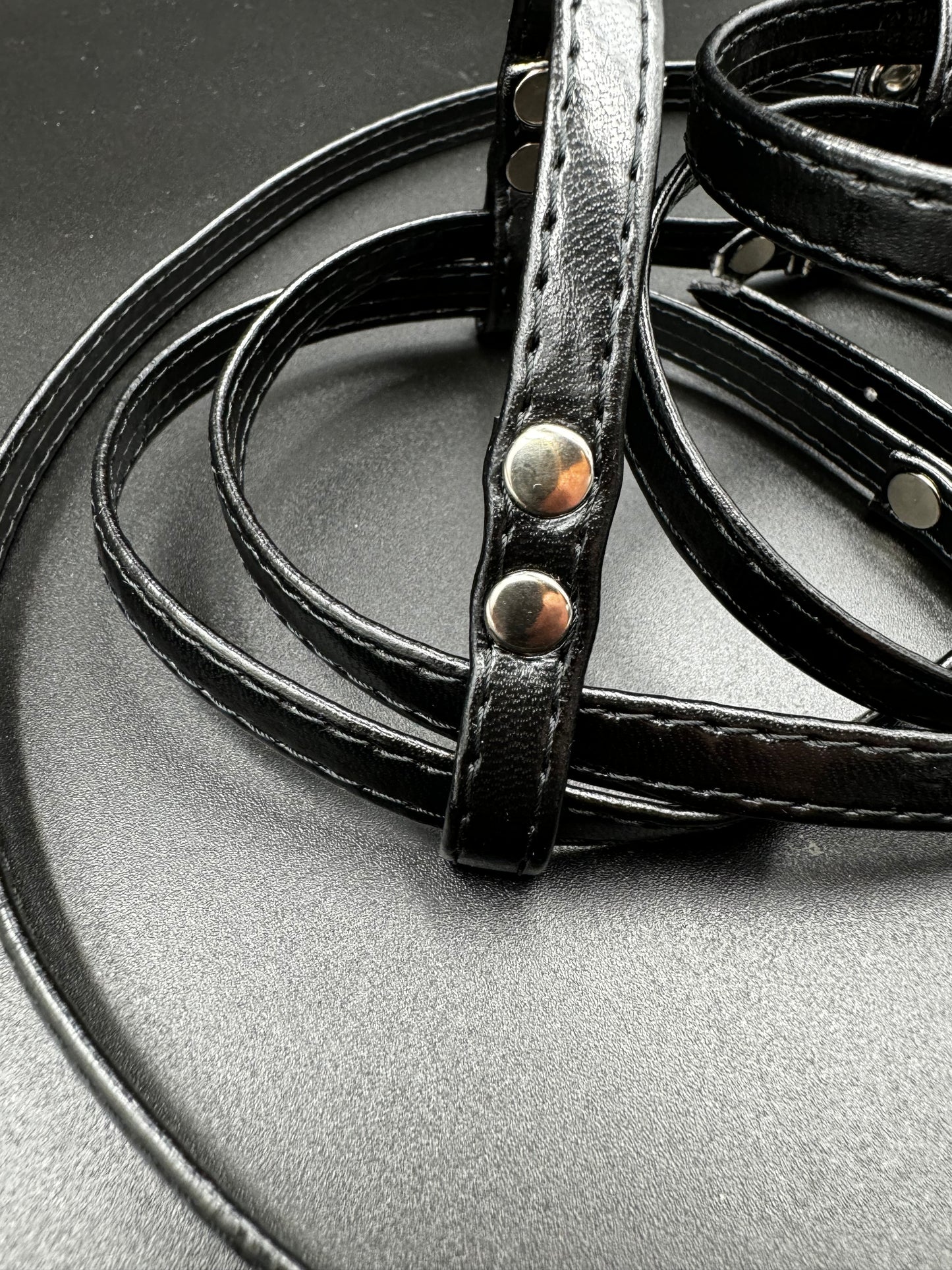 Bridle made of eco-leather for hobby horse A3. Black.