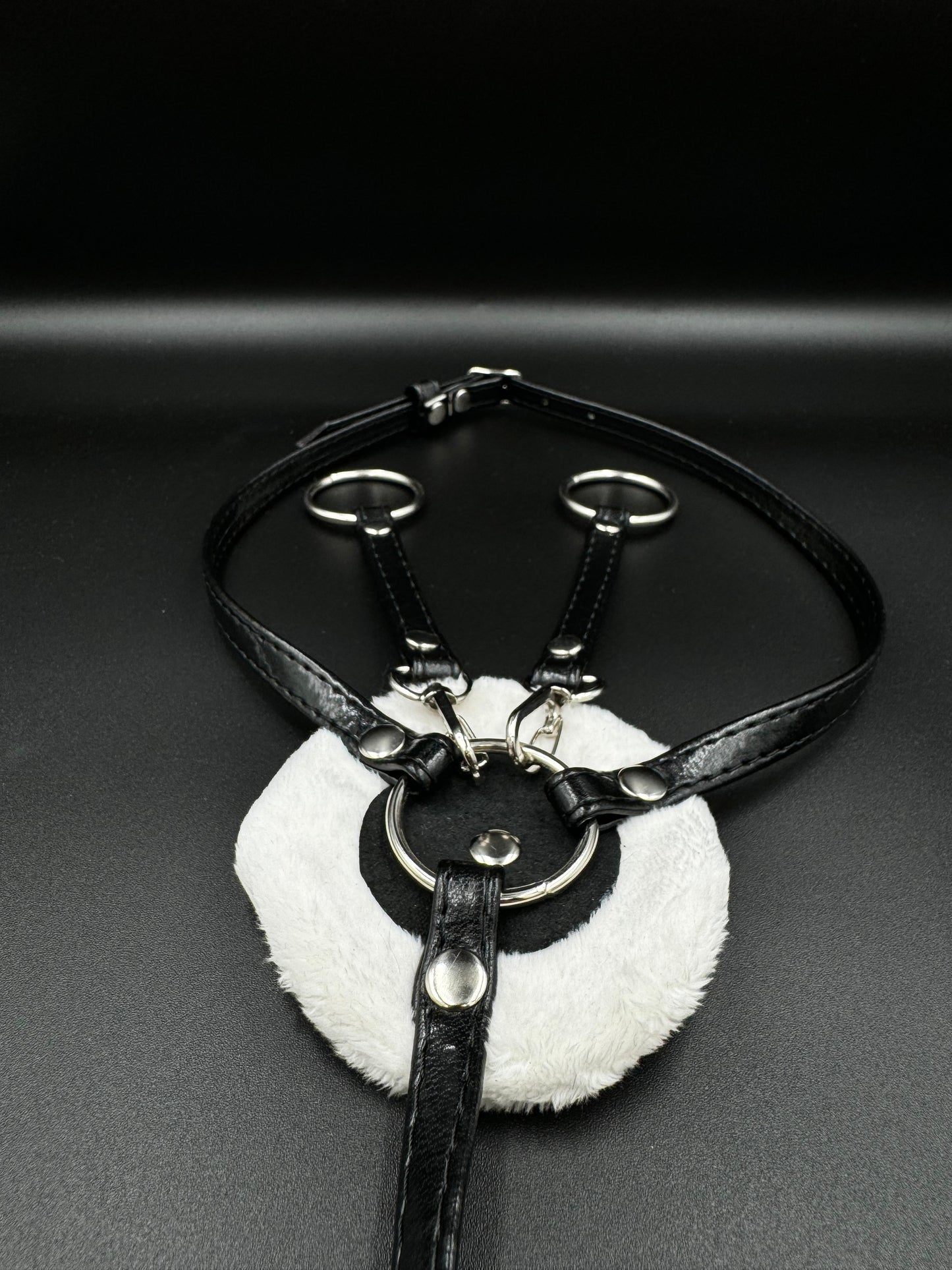 Martingale made of eco-leather for hobby horse A3. Black.