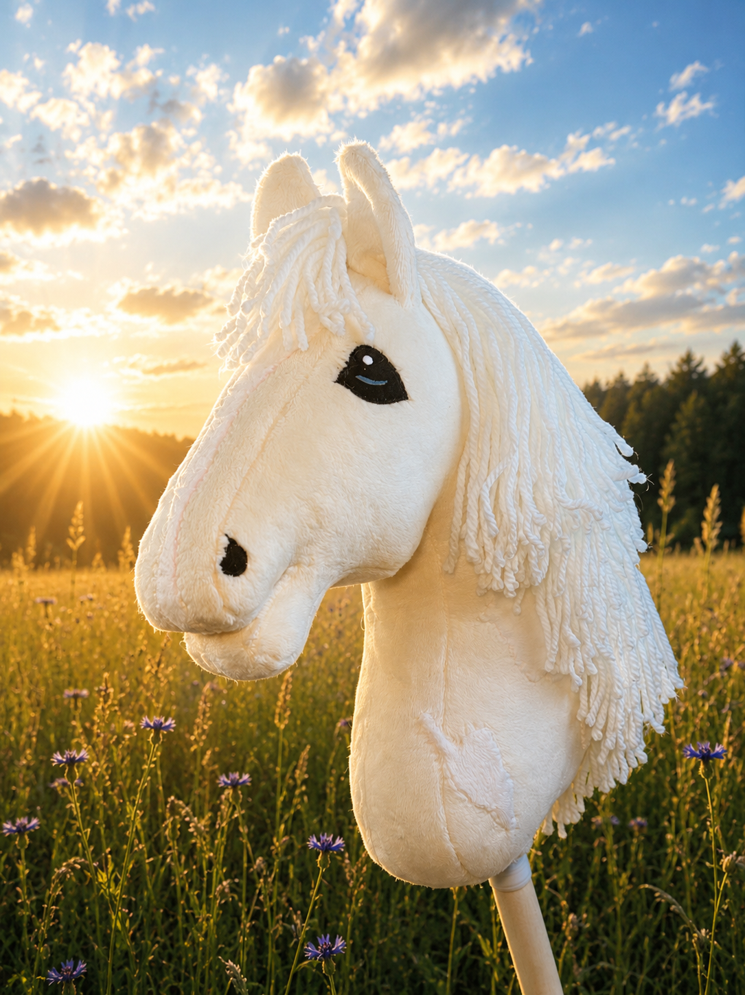 Palomino Tobiano Steckenpferd mit Flecken. Realistisch. Erhältlich in den Größen A3, A4 und A5.