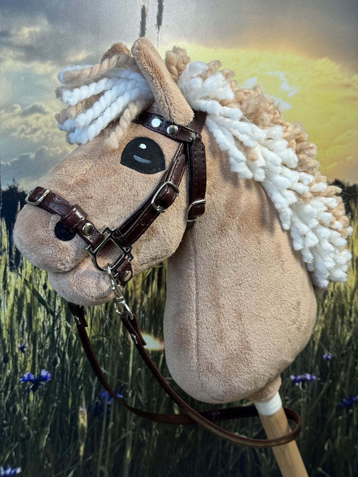 Baby Hobby Horse Fjord with motley mane. A5 super-mini size.