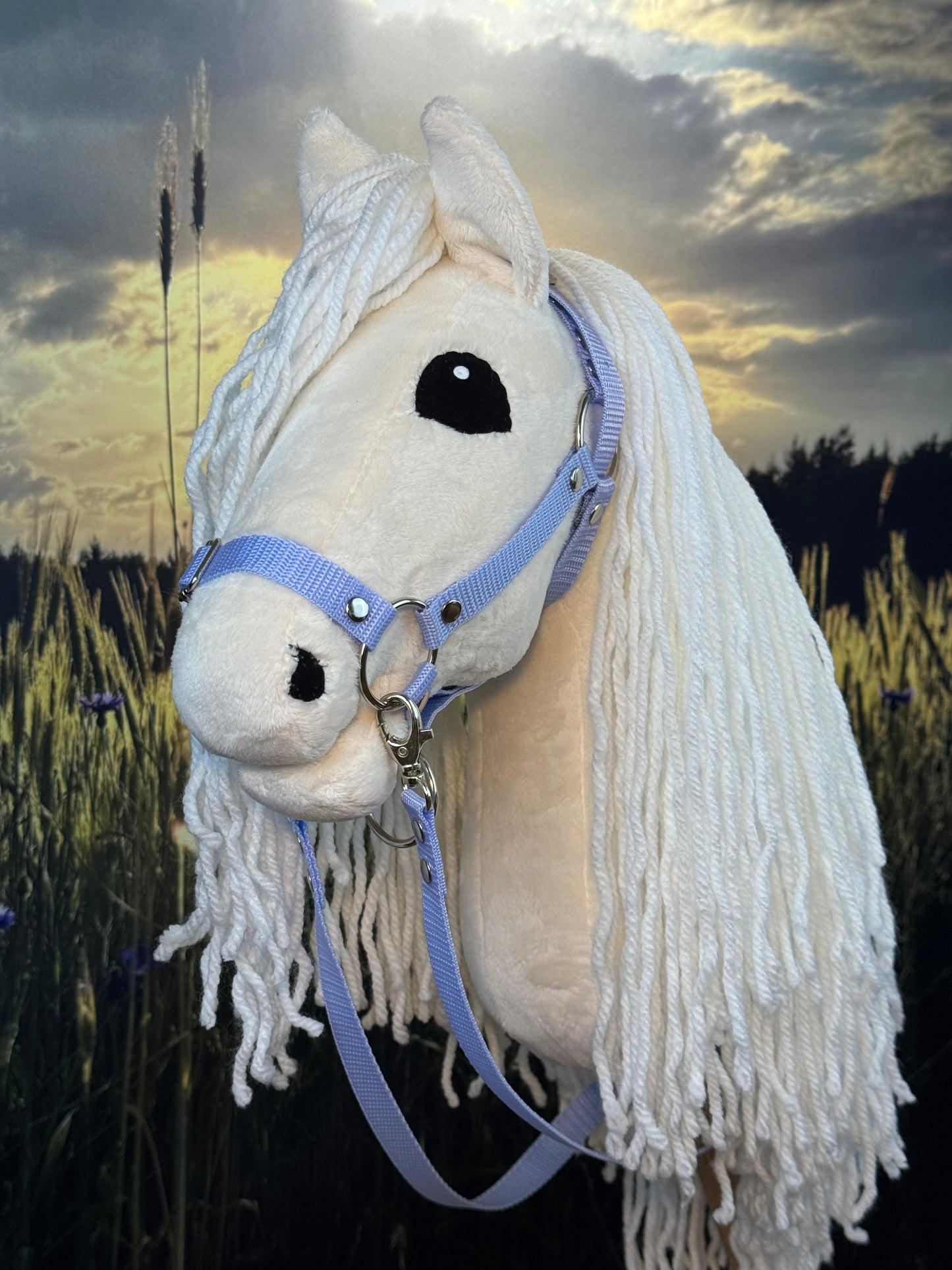 Palomino z długą białą grzywą, Hobby Horse. Realistyczny. Rozmiary A3, A4 i A5.