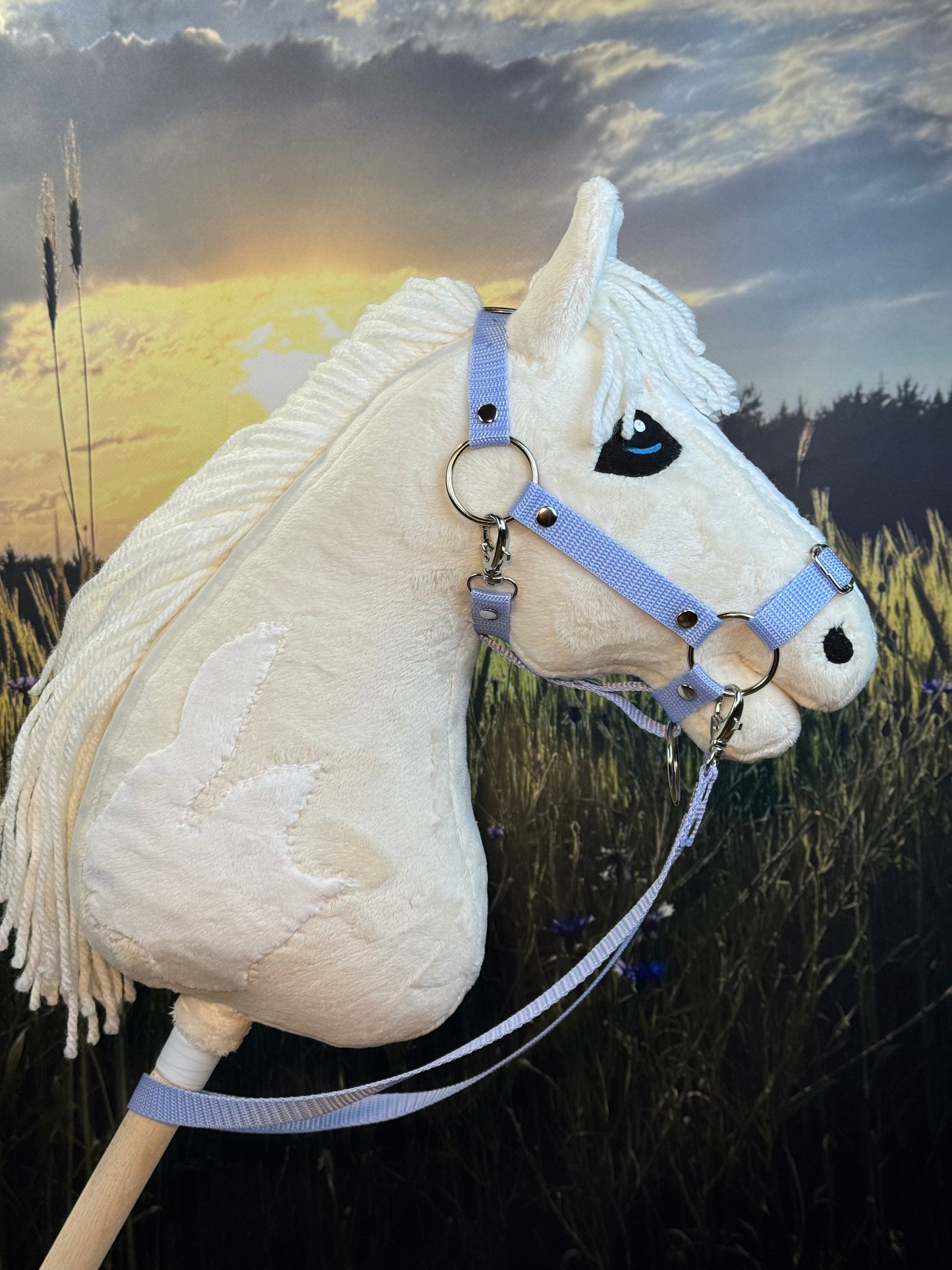 Palomino Tobiano Steckenpferd mit Flecken. Realistisch. Erhältlich in den Größen A3, A4 und A5.