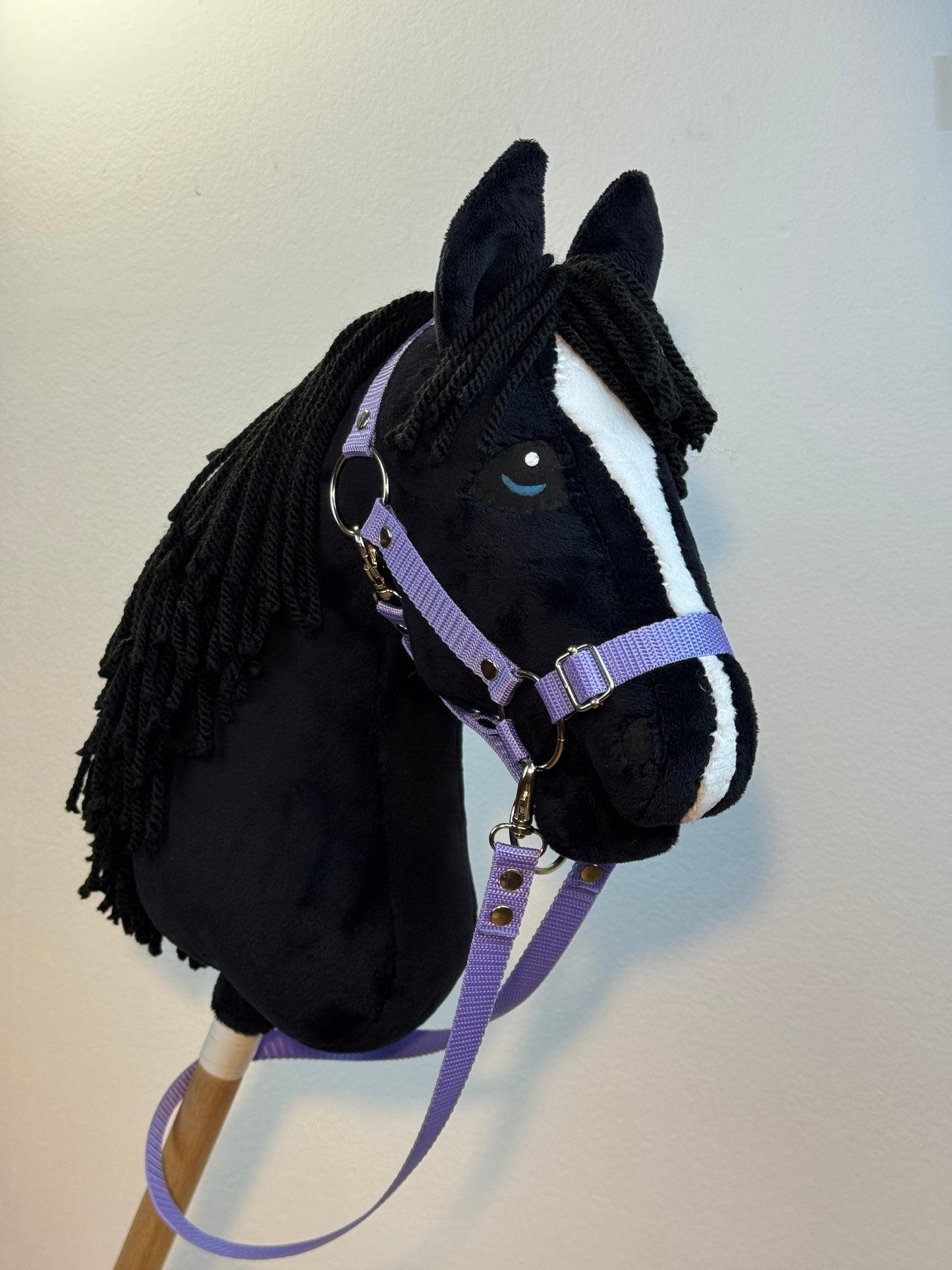 Black with White Blaze Friesian Hobby Horse. Realistic. A3, A4 and A5 sizes