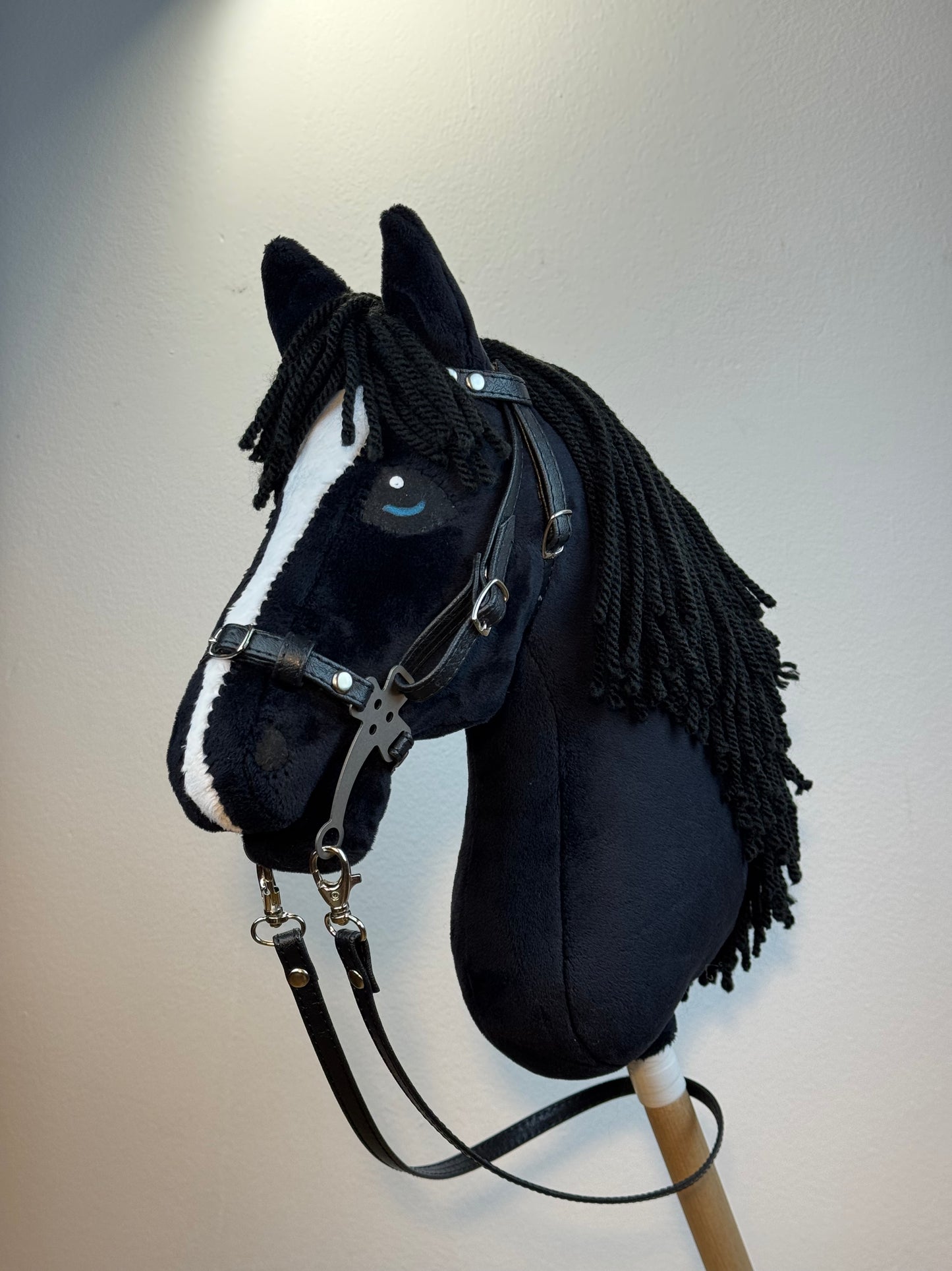 Black with White Blaze Friesian Hobby Horse. Realistic. A3, A4 and A5 sizes