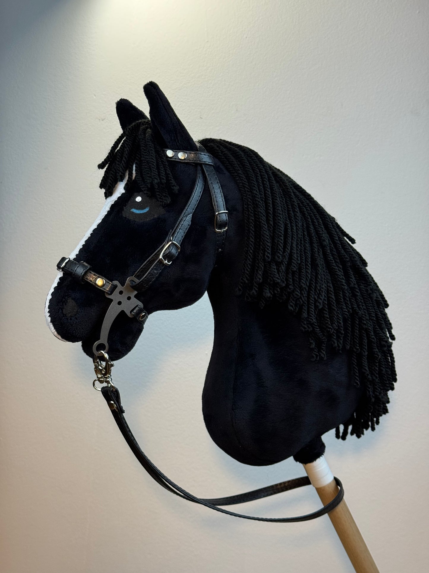 Black with White Blaze Friesian Hobby Horse. Realistic. A3, A4 and A5 sizes