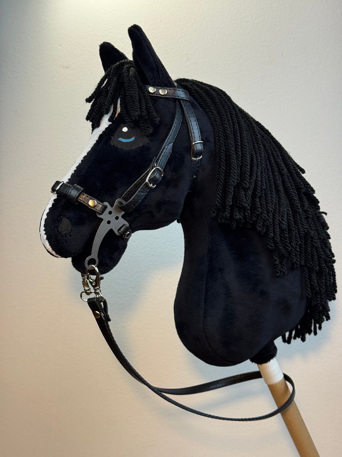Black with White Blaze Friesian Hobby Horse. Realistic. A3, A4 and A5 sizes